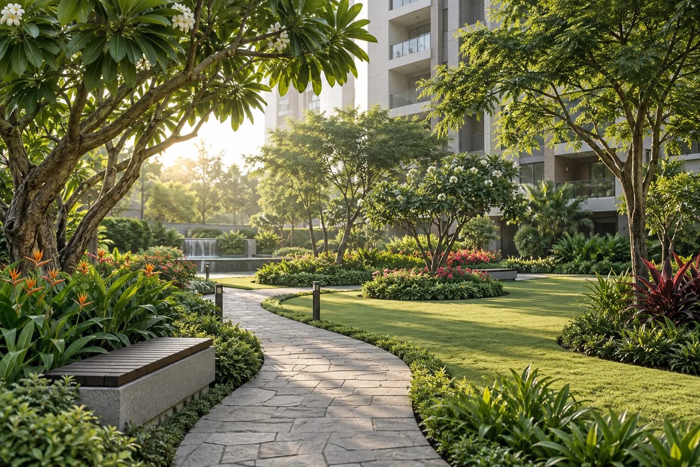 Leafsong Retreat landscaped gardens — representational visual